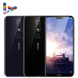 Мобильный телефон Nokia 6,1 Plus, Android 4G, 5,8-дюймовый экран FHD +, 4 Гб + 64 ГБ, Snapdragon 636 восемь ядер, разблокированный смартфон Nokia X6, сканер отпечатка паль...