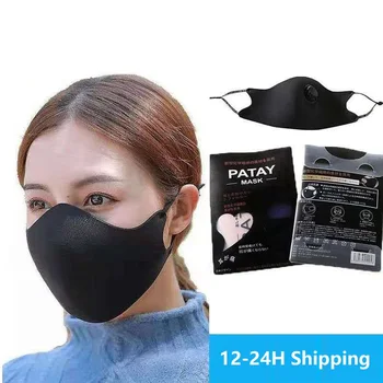

3D Black Mask Mouth Caps Washable Winter Warm Washable Sponge Mascarillas Reusable Dustproof Breathing Unisex Facial Face Mask