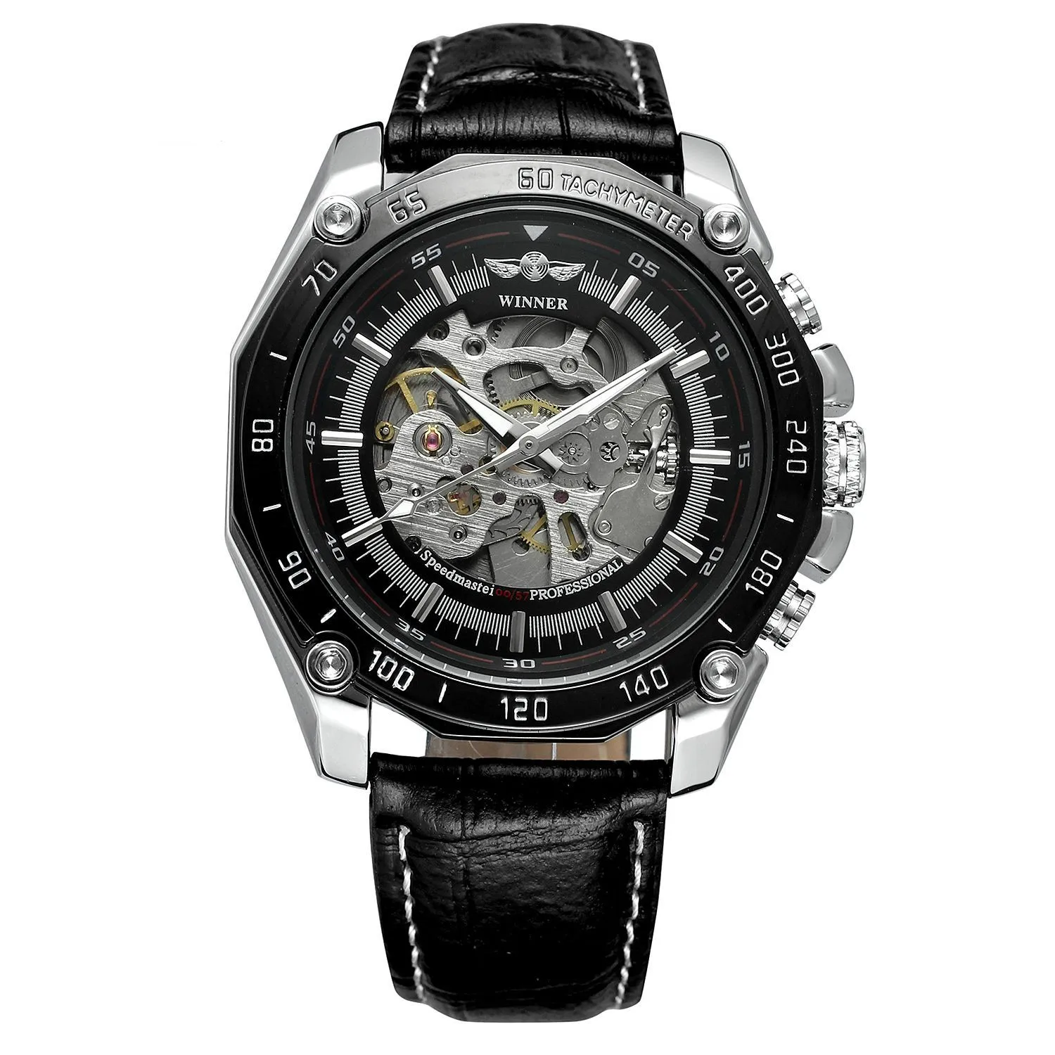 

Rich Sydney forsining Fashion Simple Dial Automatic Analog Watch Leather Belt MEN'S Watch