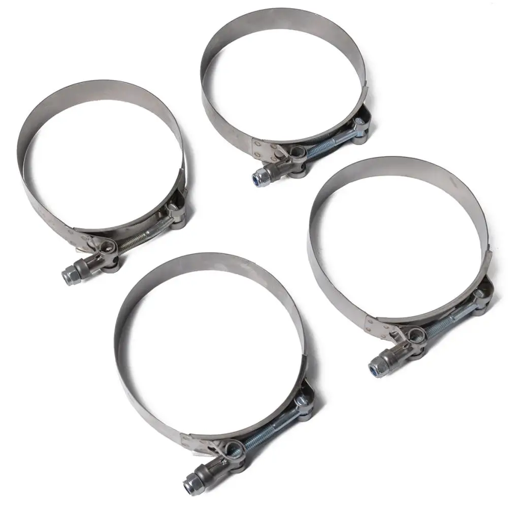4X 95-103MM Stainless Steel T- Clamps Turbo Intake Silicone Hose Clamps