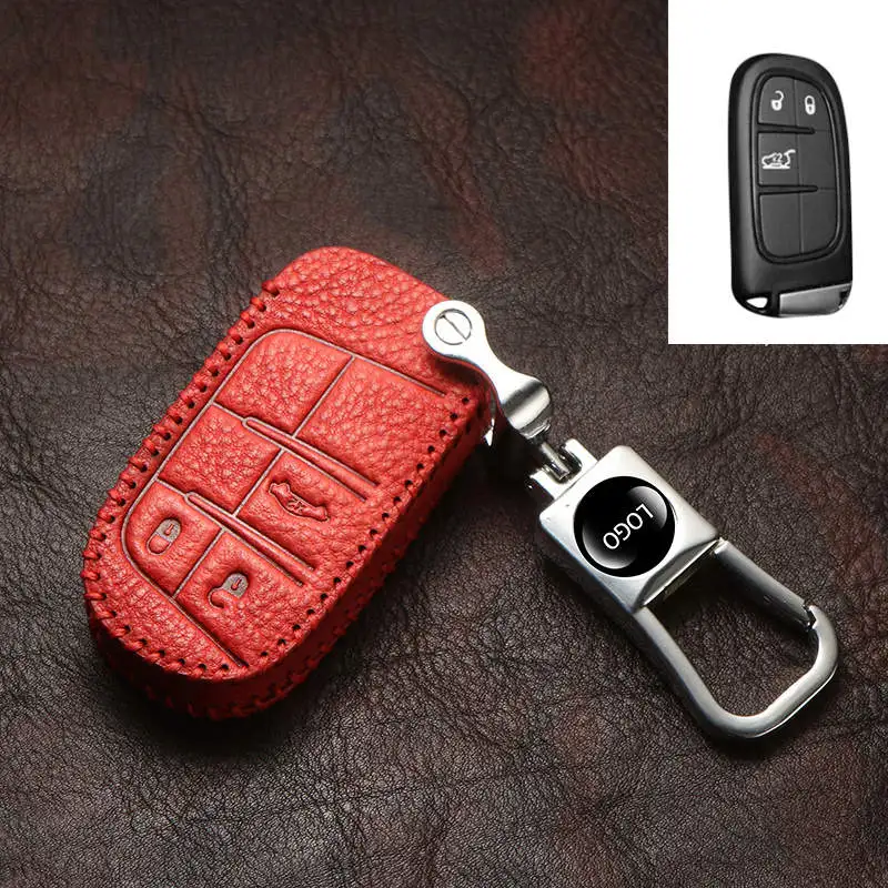 Автомобильный брелок из натуральной кожи для Jeep Grand Cherokee Compass Patriot Dodge Journey Chrysler