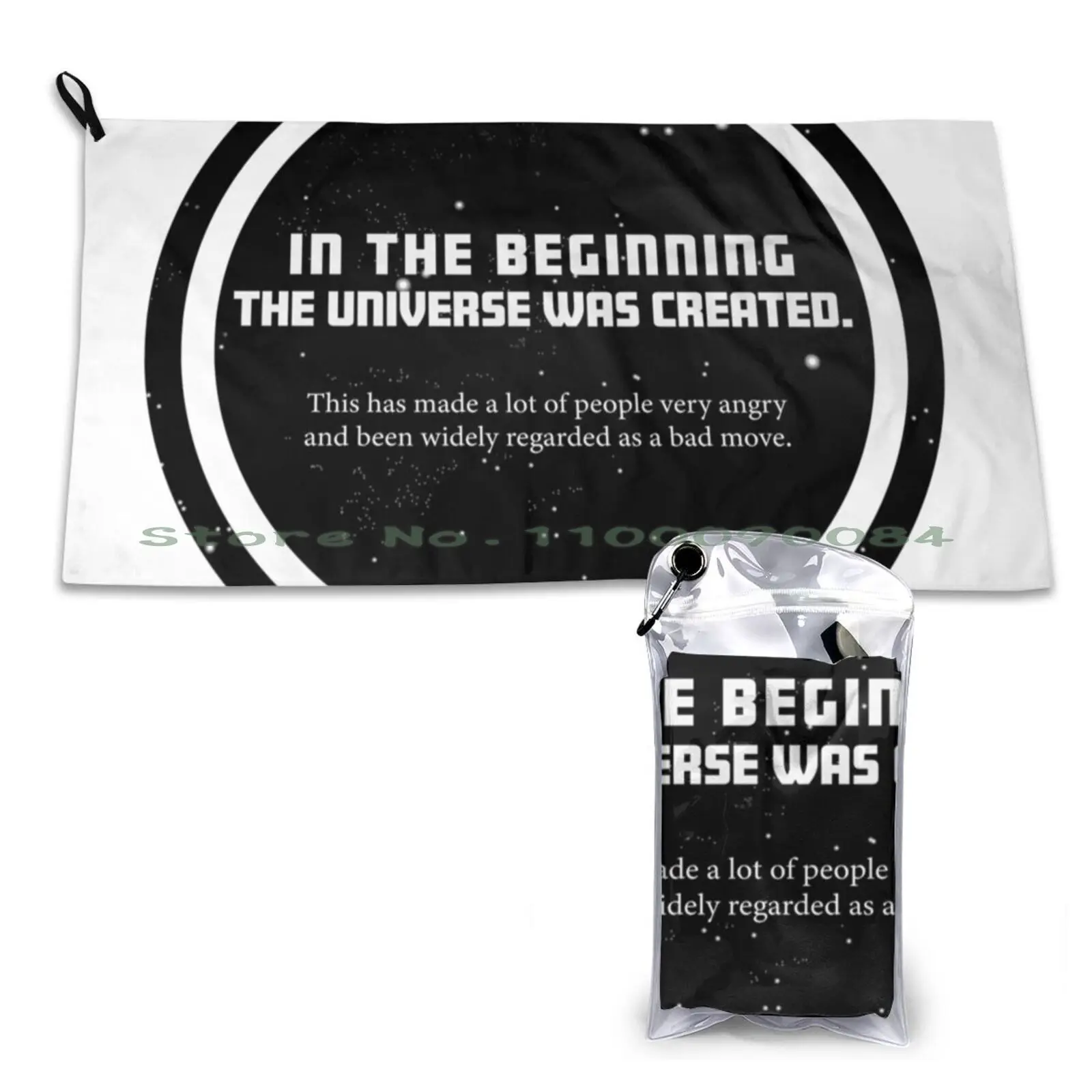 Douglas Adams Quick Dry Towel Gym Sports Bath Portable Douglas Adams In The Beginning Hitchhikers Guide To The Galaxy Quote