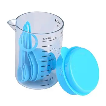 

Fashion 7 Pieces Plastic Storage and Measuring Kit,CUP/TSP/TBSP Food Metric Cups Spoons Portable Set For Cooking Baking[500ml]
