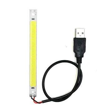 

120x10mm Battery USB Powered COB LED Strip Light 3V 3.7V 5V LED Bulb 5W for DIY LED Lighting White Blue Red Green Color