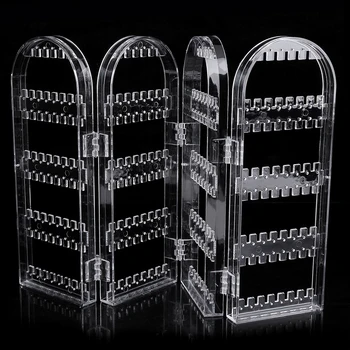 

Transparent Multifunctional Plastic Folding Screen Earring Jewelry Display Stand Holder Rack Storage Box Jewelry