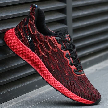

2020 New Luxury Jogging Sneakers For Men Spring Mens Sock Sneakers Black Red Walking Shoes for Man Light Mens Athletic Sneakers