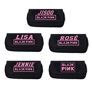 

Blackpink Canvas Pencil Case Kids School Supplies Stationery Storage Bags JISOO/JENNIE/Rose/Lisa Pencil Bag
