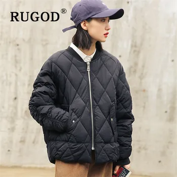 

RUGOD women winter down jacket cotton warm loose solid jackets cropped coats new arrivals fashion female casual korean basic top
