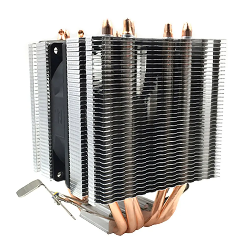 3 линии 6 тепловая труба cpu Радиатор AVC Чистая медь AMD 1155 1156 настольный вентилятор охлаждения процессора компьютера с постоянной скоростью один двойной ветер - Blade Color: single wind no light