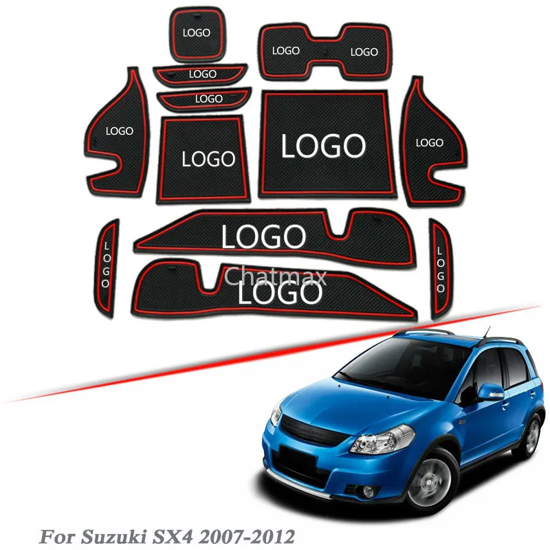 Автомобильный Стайлинг с логотипом бренда для Suzuki SX4 2007-2012 коврик со слотом ворот