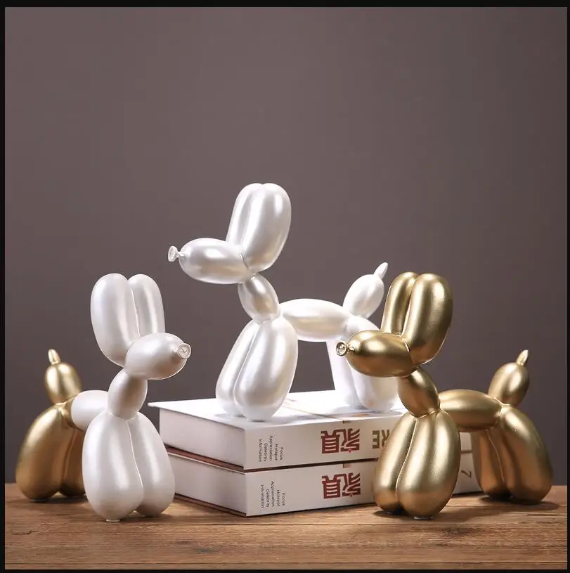 

Nordic Ins Resin Balloon Dog Ornaments Crafts Decoration Home Livingroom Desktop Animal Statue Office Accessories Birthday Gifts