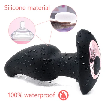 Curved Rimming Plug with Remote Control Outdoor Anal Sex Toys Vibrator Prostate Beads Massage Silicone Butt Plug For Masturbator 5