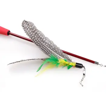 

New Funny Playful Toy for Pet Cat Telescopic Tease Sticks Feather cat Toys for Cats Pets Catcher Classical Toy