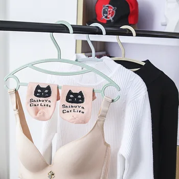 

10PCS/Sets Kids Clothes Plastic Hanger Nordic Color Home Children's Baby Non-slip Dry And Wet Clothes Hanging Space Saving