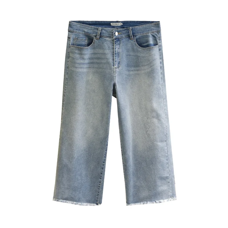 Women Summer Jeans Lady Straight Pants Female Stretch Denim Trousers