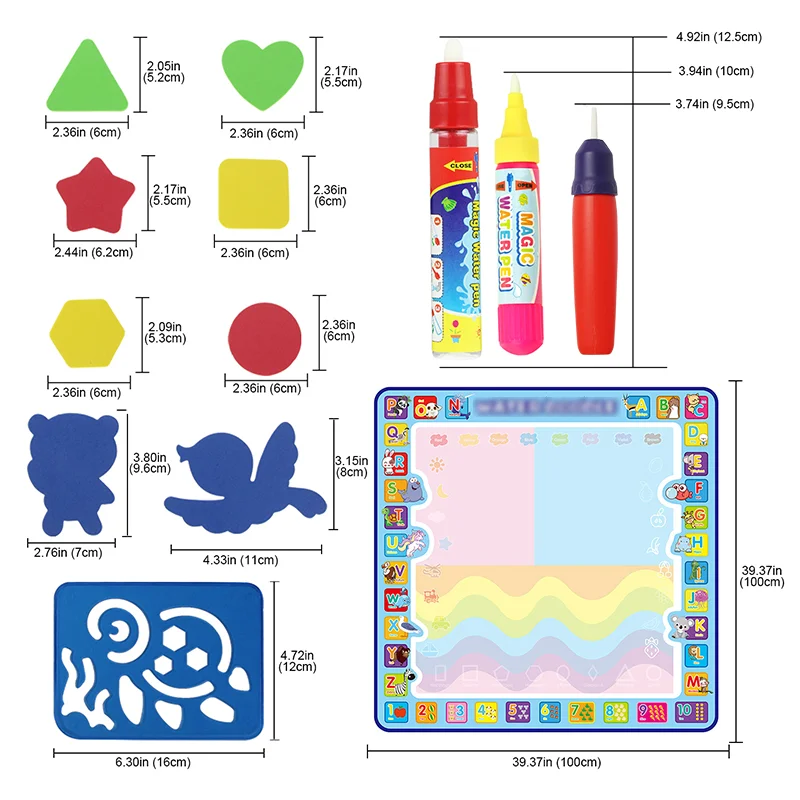 Magic Drawing Water Pen Painting Doodle Mat Board Kids Painting Toy JDUK L WDSP0 