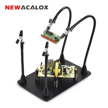 NEWACALOX Рука помощи третья рука паяльная станция для PCB 4 Гибкие Магнитные руки с 360 градусов крокодил сварки инструмент