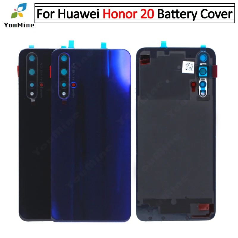 Задняя стеклянная крышка для Huawei Honor 20 батареи панель Корпус задней стеклянной