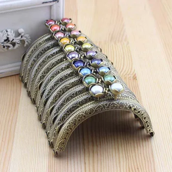 

K275 delicate flowers hasp clasp 8.5CM semicircle bronze embossing purse frame DIY Kiss lock bag coin purse accessories 5pcs/lot