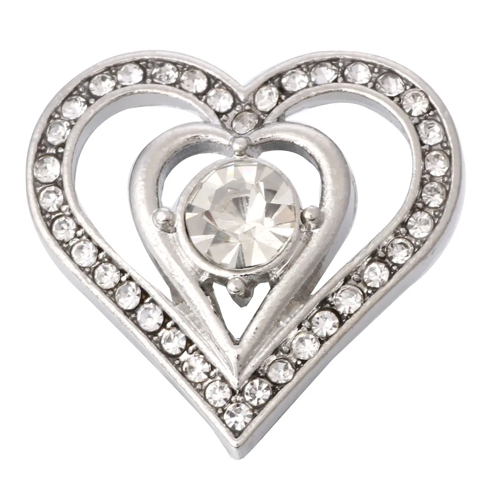 6 шт./Партия DIY любовь кнопки в форме сердца ювелирные изделия подходят 18 мм металлическое украшение с защелкой DIY браслет - Окраска металла: 4