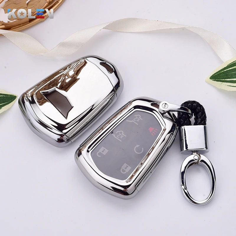 

Colorful TPU+PC Car Remote Key Cover Case Shell For Cadillac ESV Escalade CTS XTS ATS ATS-L XLS SRX XT4 XT5 CT6 4/5/6 Buttons