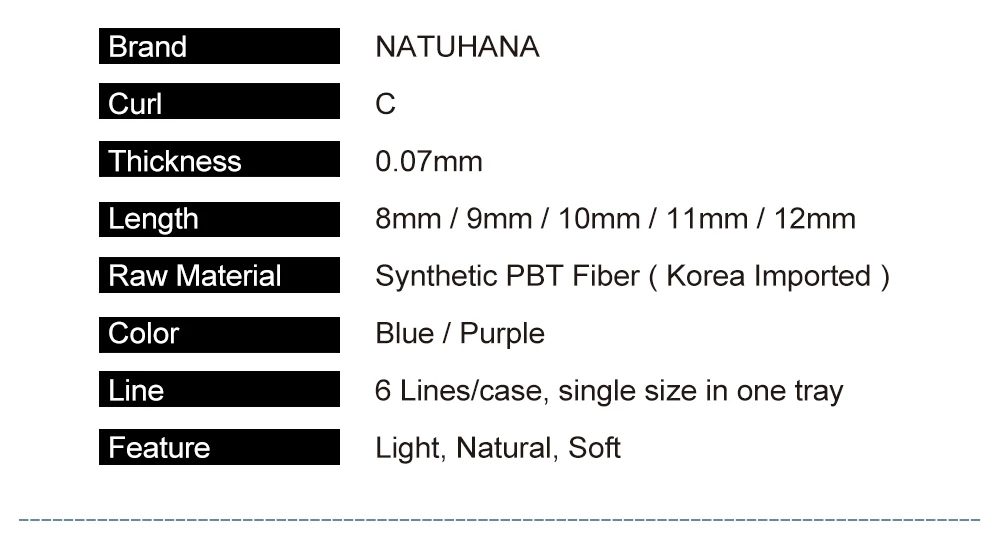 NATUHANA,, 6 рядов, Ombre, синий, фиолетовый цвет, наращивание ресниц, Индивидуальные Накладные ресницы из искусственной норки, профессиональный салон