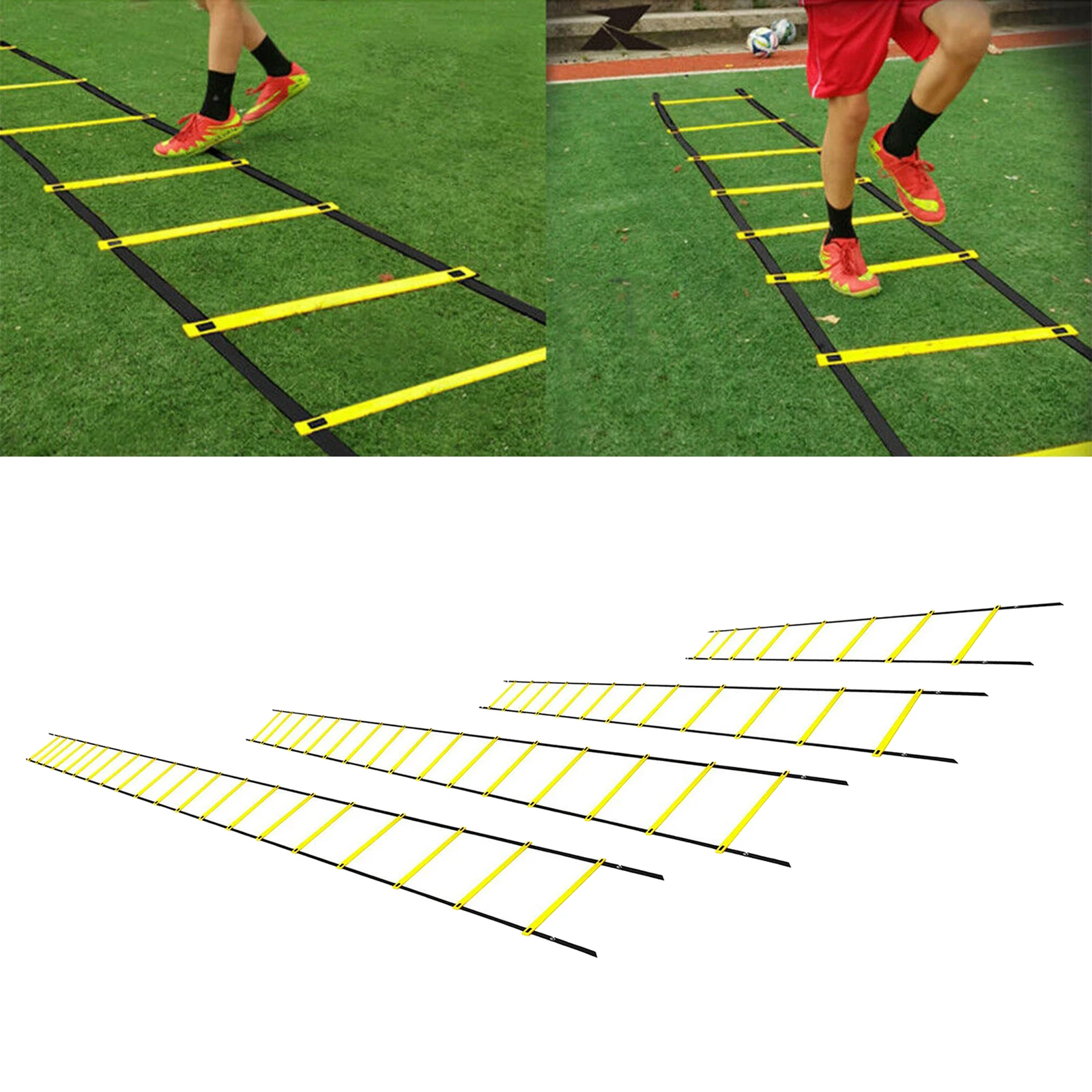 12 Rung 20Ft Agility Ladder,4 Steel Stakes & Carrying Bag,Footwork Equipment for Soccer Football Boxing Drills KUACALL Speed Training Ladder Agility Training Set 