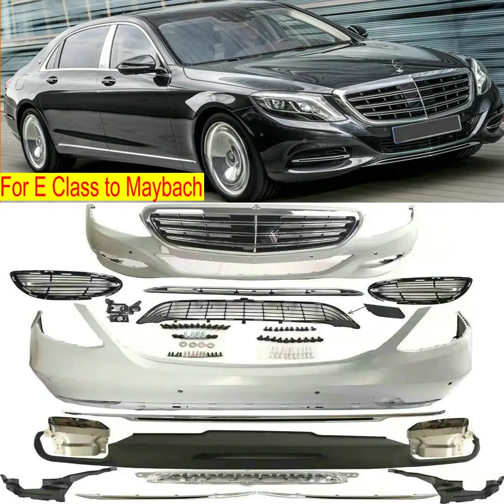 Комплект кузова Maybach для Mercedes Benz E-class E300 E260 W213 обвес бамперов+ передняя решетка+ передняя губа+ Диффузор+ выхлопная труба