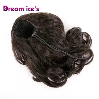 

Dream ice's synthetic long wavy drawstring pony tail with clips in hair extensions fake chignon small ponytail wigs