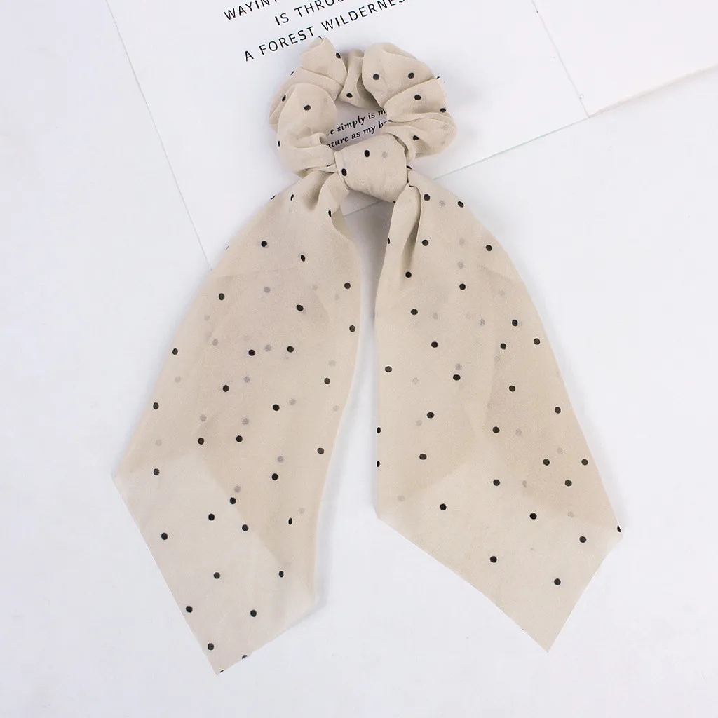 Bow Fabric Hair Ring Fashion Ribbon Girl Hair Bands Scrunchies Horsetail Tie Headwear Headband Hair Accessories 40 Colors