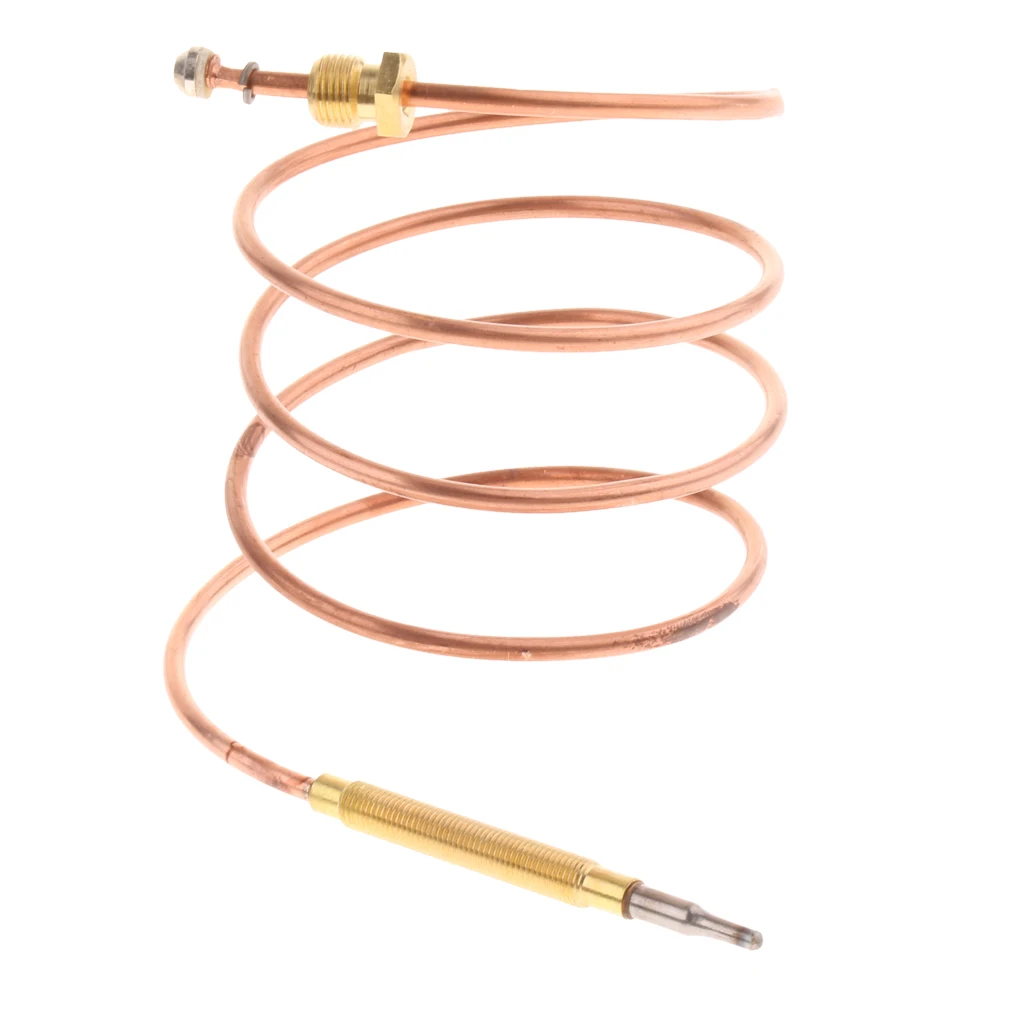 Thermocouple Replacement Set For Gas Furnaces Boilers Water Heaters 90cm Head size: M6*0.75; Tail thread: M9*1 thermocouple replacement probe