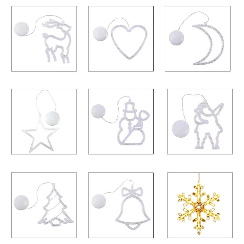 

Christmas Window Decoration Sucker Pendant Lights String For Home Shop Classroom