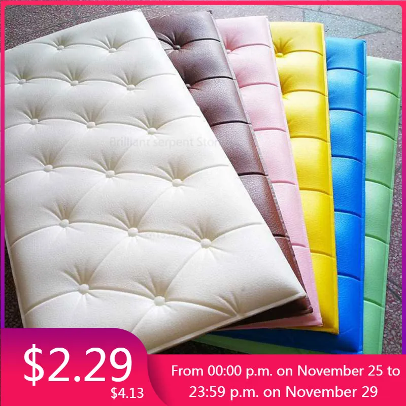Self-adhesive 3D Three-dimensional Wall Stickers Thicken Tatami Anti-collision Mat Children's Bedroom Bed Soft Cushion 4MM |
