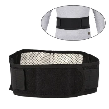 

Adjustable Tourmaline Self-Heating Magnetic Therapy Black Waist Protection Belt Lumbar Support Brace Massage Band Health Care