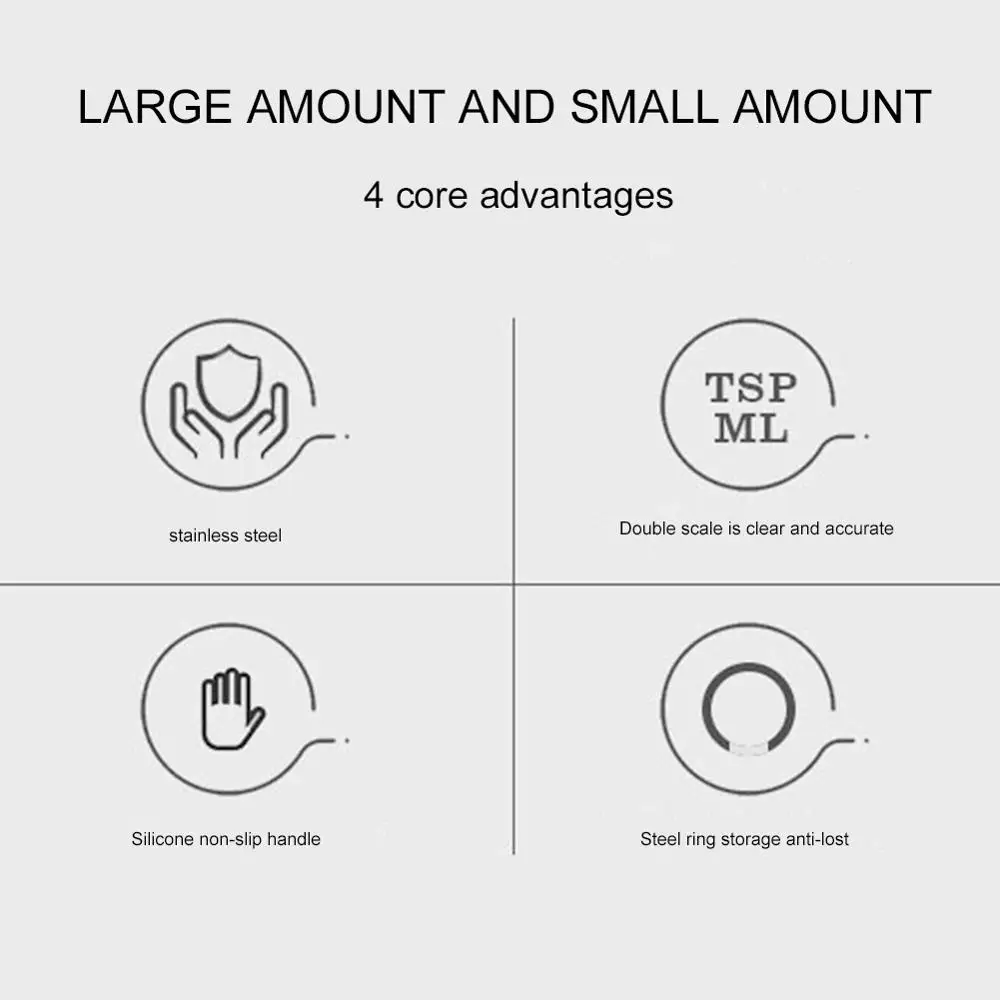 6 pcs/set Measuring Spoons Stainless Steel Seasoning Coffee Tea Measuring Spoons With Scale Bakery Tool Kitchen Supplies