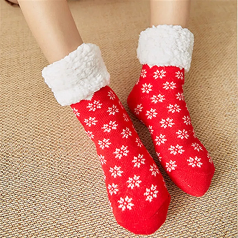 Free Size Christmas Women Cotton Socks Print Thicker Anti-slip Floor Socks Carpet Socks Warm Winter Socks For Women Girls 30SE09 (7)