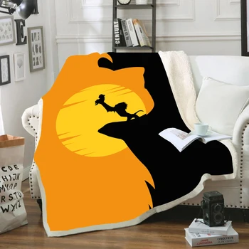 

Lion King Children Flannel 3D Print Anime Soft Travel Bedroom Warm Textile Game Sherpa Fleece Thick Blanket for Beds Plush