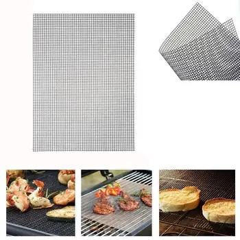 

Non-stick Barbecue Grilling Mats High Security Grid Shape BBQ Mat with Heat Resistance 42X36CM For Outdoor Activities