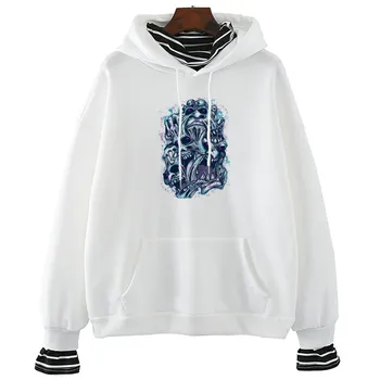 

Multiple Personality Skull Ulzzang Fashion Kawaii Women Sweatshirts Winter&spring Chic Casual Clothing Vogue Tumblr Tops Tee