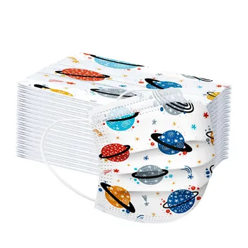 

100PC Children's mask Disposable Face Mask Fashion Cartoon Print Kid's Cotton Masks Face-Masks Mouth-muffle For Child Mask