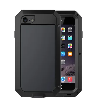 

for iPhone 11 Pro Max Case Xs Xr X 8 7 Plus SE 2nd 2020 Armor Cover with Screen Glass Shockproof Doom Waterproof Metal Aluminum
