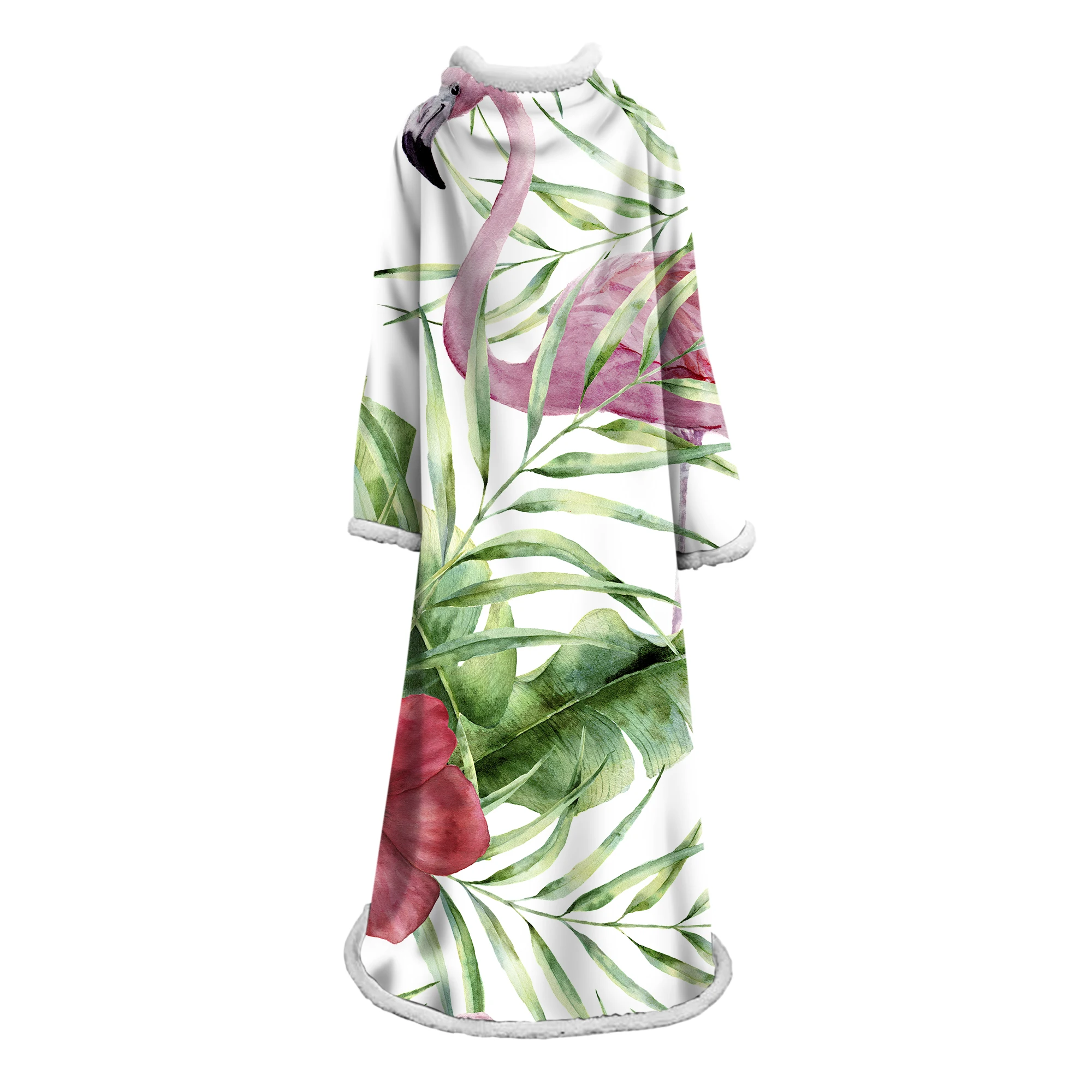 Одеяло Фламинго с рукавами супер мягкий теплый открытый карман Толстовка для взрослых зима с капюшоном ТВ одеяло s BS12 - Цвет: 4
