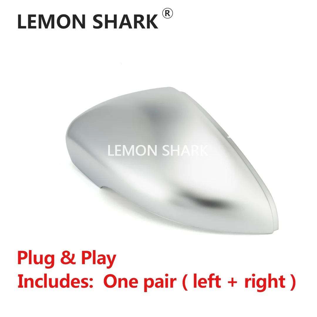 Автомобильные матовые хромированные зеркальные Чехлы LEMON SHARK с серебряным боковым зеркалом заднего вида для VW Golf 6 MK6 GTI R20 Touran