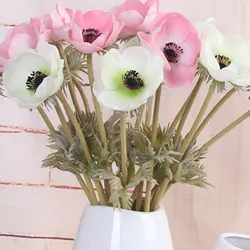Искусственные Искусственные цветы Anemone шелковые искусственные цветы для реального касания свадьбы держа поддельные цветы домашний сад