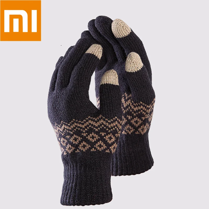 

Xiaomi Mijia youpin FO 1 Pair Touch Screen Gloves Winter Warm Velvet Cycling Motorcycle Glove Full Finger Gloves