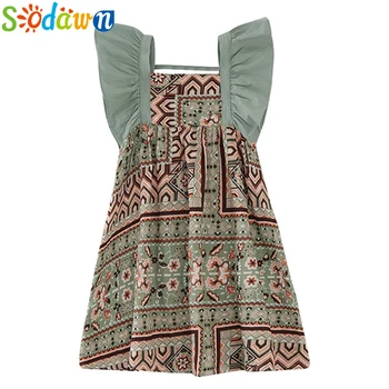 

Sodawn Summer Floral Girl Dress Creative Printed Princess Party Fashion Dress Kids Clothes For Girl Children Dress