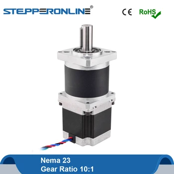 

10:1 High Precision Planetary Gearbox Nema23 Stepper Motor Nema 23 Stepping Motor Extruder 4-lead 2.8A L=56mm for 3D Printer