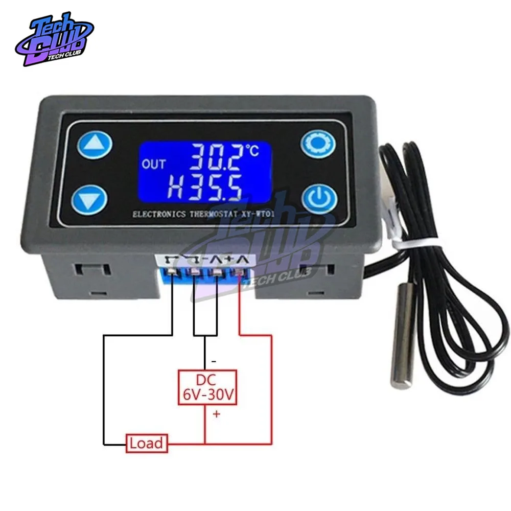 

DC 6V-30V 10A Thermostat Digital Temperature Humidity Controller Thermal Regulator Thermocouple LCD Display Sensor meter