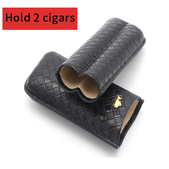 COHIBA Cigar Case 3 Tube Humidor Box Woven Pattern Portable Cigar Accessories Travel Cigar Box With Gift Box - Цвет: BC23B