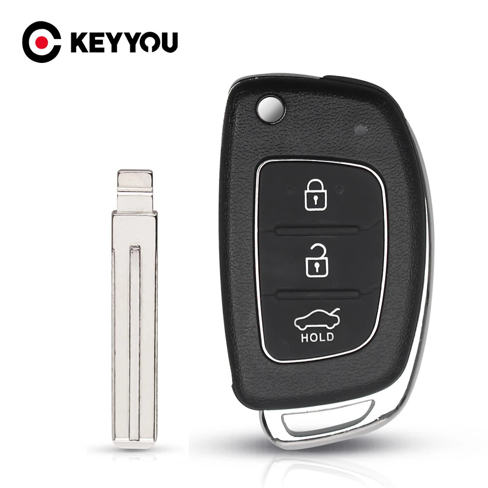KEYYOU для Hyundai Solaris IX35 IX45 ELANTRA Santa Fe HB20 Verna сменный 3 кнопки складной пульт